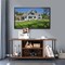 Rustic Brown Mid Century Rustic Brown TV Stand with Adjustable Storage Shelf